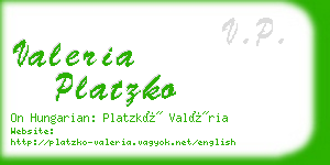 valeria platzko business card